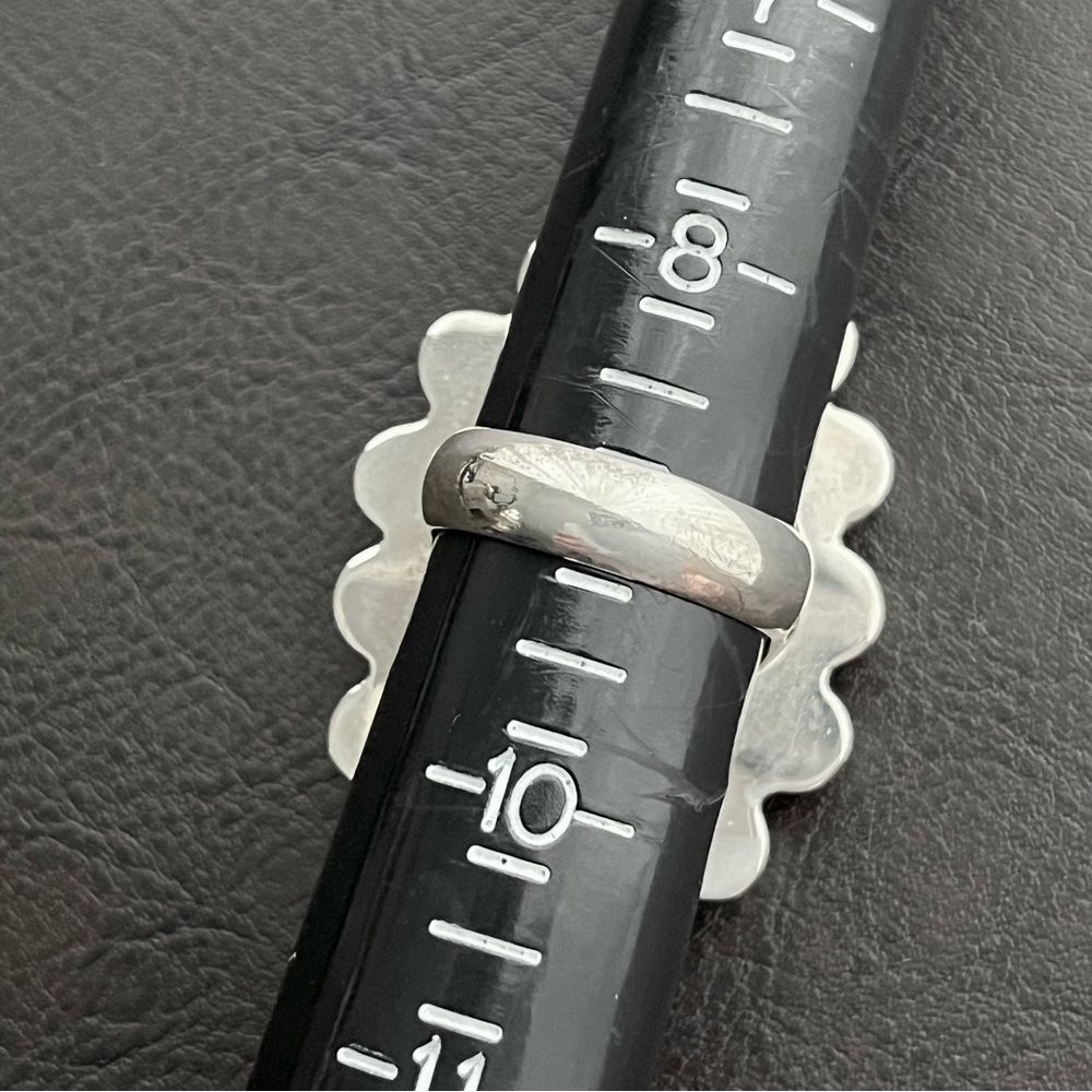 Vintage signed Navajo large Turquoise Coral and sterling silver ring - Picture 11 of 12